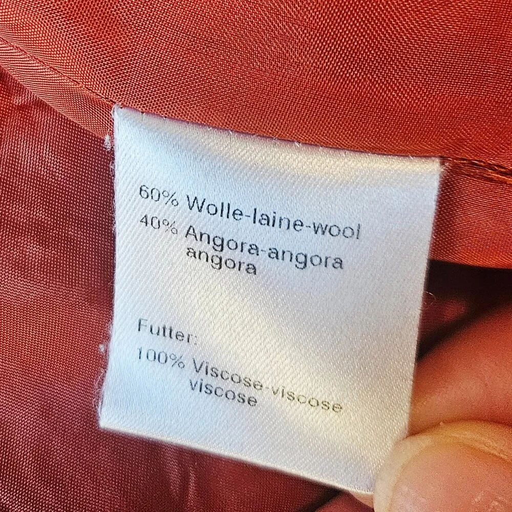 Akris Punto Women's Jacket Blazer Wool Angora Orange Size 14 - Picture 7 of 7